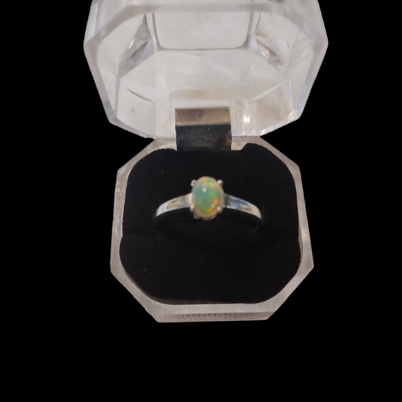 New Ethiopian Opal Ring 925 Sterling Silver Multi Fire Gemstone Jewelry Ring - Picture 5 of 5